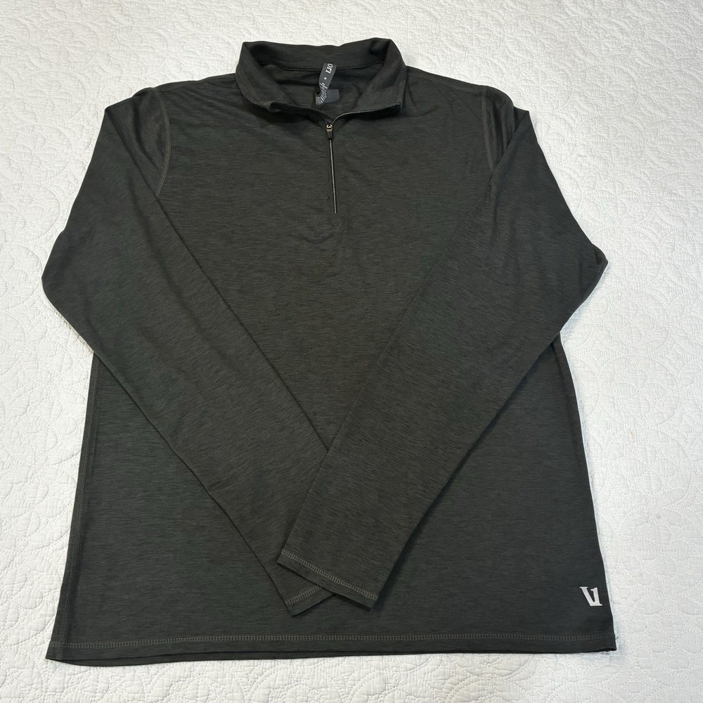Vuori Men's Ease Performance Half-Zip 2.0 Charcoal Pullover Athletic Stretch M