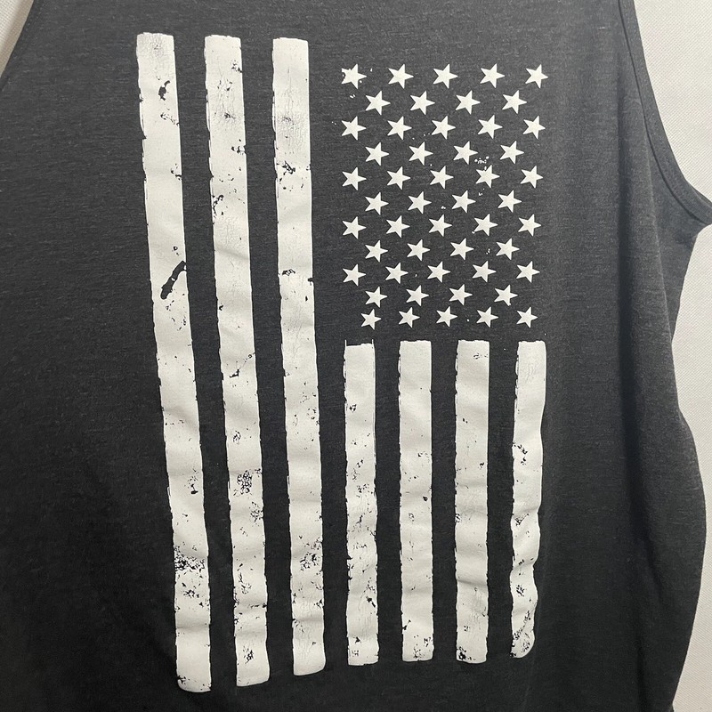 Mens Tank Top American Flag Total Nutrition Gray Size Medium gallery