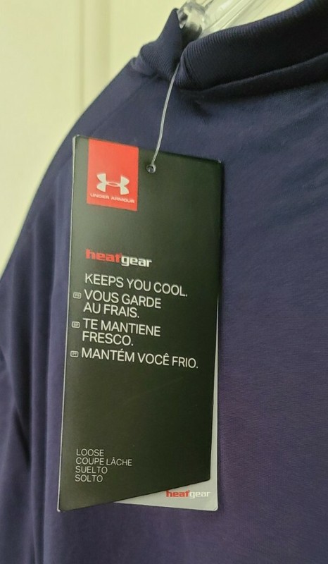 Under armour- heat gear mens navy/nautical T-shirt, size LG, color dark blue gallery