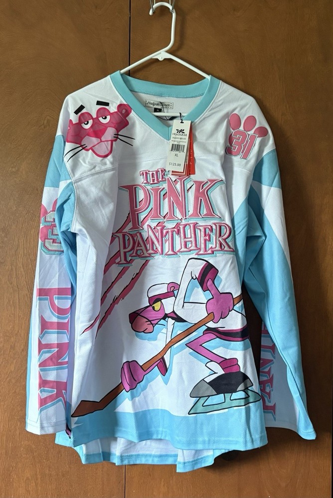 The Pink Panther Adult XL Headgear Classics Nostalgia Co Polyester Hockey Jersey