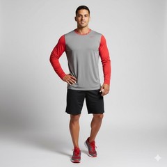 Nike Pro MLB Authentic Collection Mens Medium Top Grey Red Long Sleeve Training
