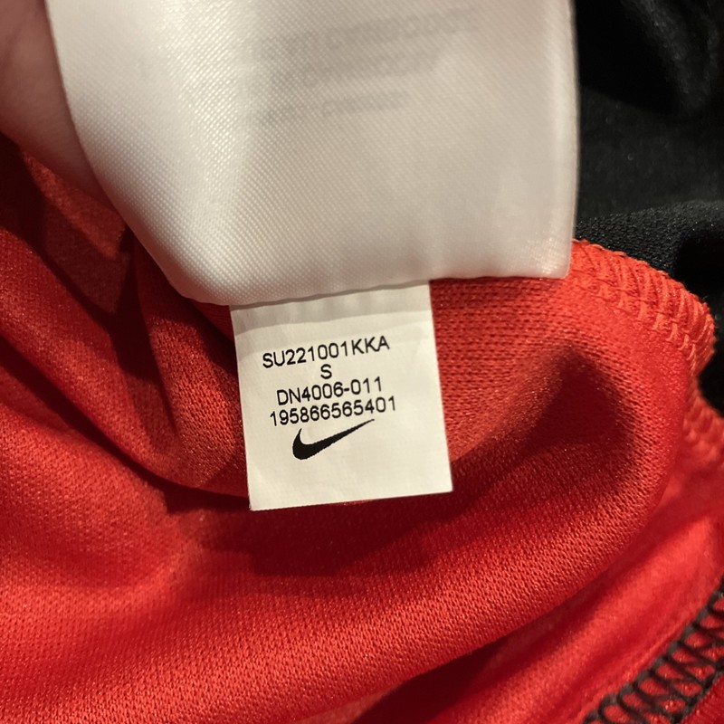 Nike DRI-FIT Mens Small Running Jersey Tank Top Red Black White Spell Out Muscle gallery
