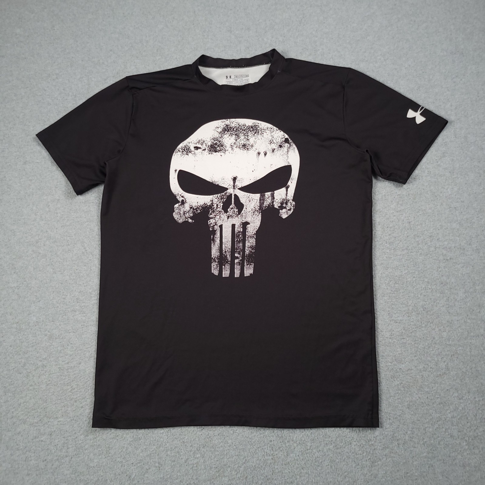 The Punisher Under Armor Compression Shirt Men 2XL Black Marvel Alter Ego Gym gallery
