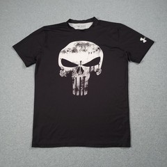 The Punisher Under Armor Compression Shirt Men 2XL Black Marvel Alter Ego Gym
