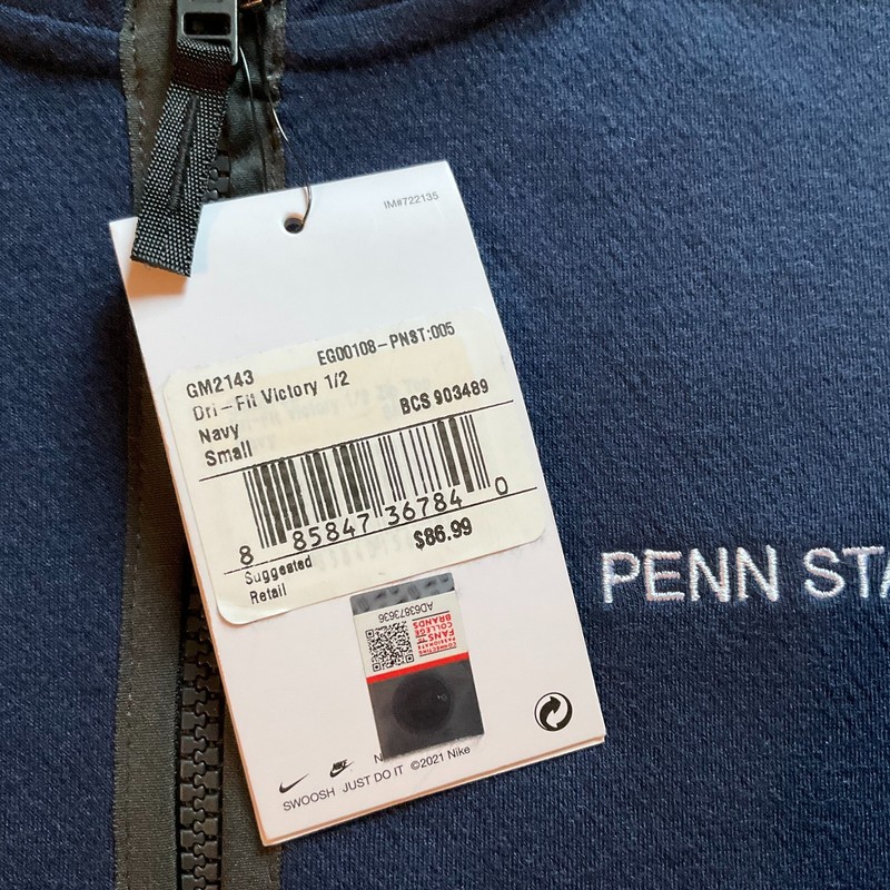 NWT Nike Dri-FIT Men’s Penn State Nittany Lions Victory 1/2 Zip Top, Navy, Sz S gallery