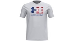 NWT Under Armour Men’s size Medium Freedom Lockup s/s t-shirt logo gray