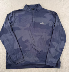 Peter Millar Sweatshirt Men’s Large Navy Blue Camo Quarter Zip Performance