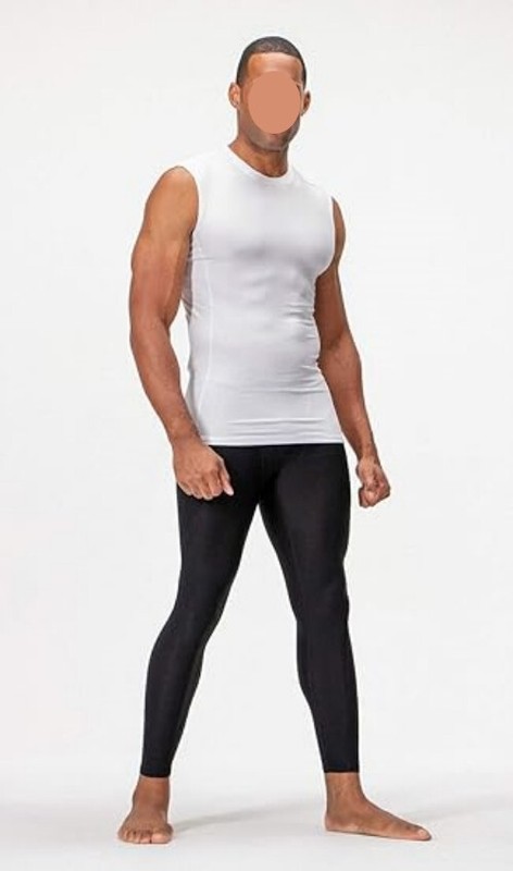 3 Pack Black/Camo/White Men's Baselayer Athletic Compression Shirts Sleeveless gallery