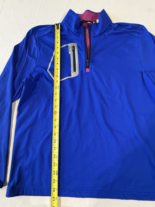 RLX Ralph Lauren Golf Performance Pullover Wicking 1/4 Zip Men's Large Blue gallery