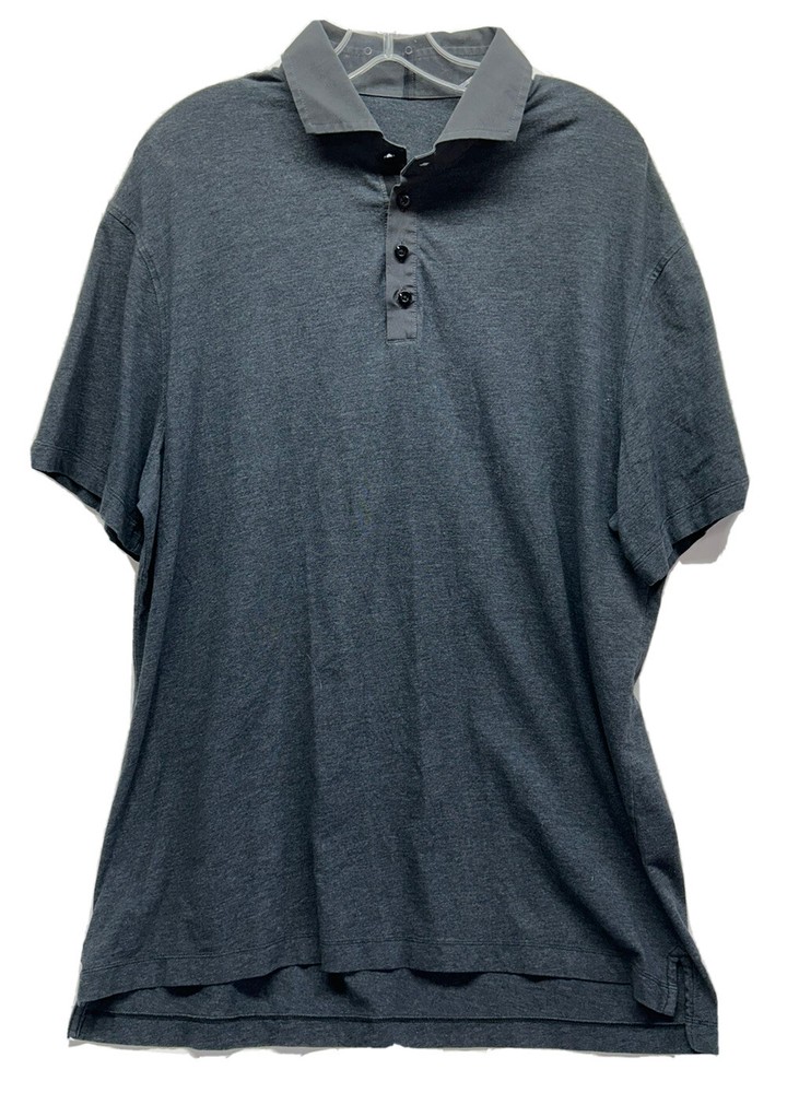 Lululemon Mens Size XL Gray Evolution Short Sleeve Polo Shirt (K3)