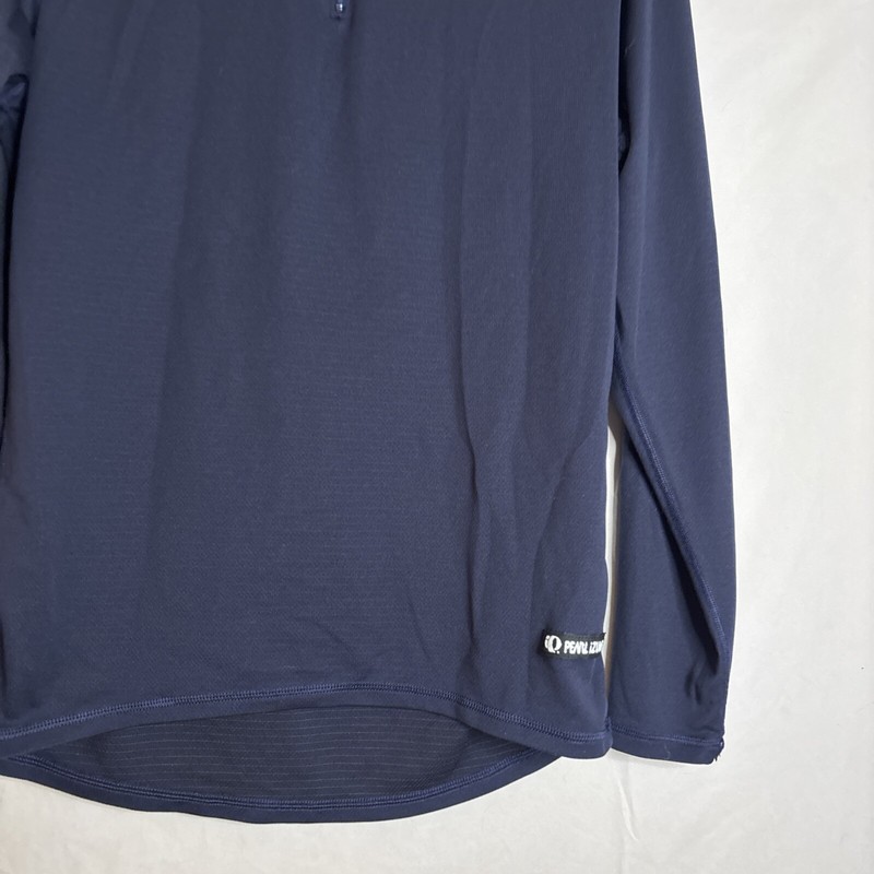 Pearl Izumi Vintage Navy Blue X-Static 1/4 Zip Long Sleeve Pullover Men's Large gallery