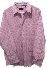 Quieti Performance mens long sleeve pink shirt. size L. free shipping