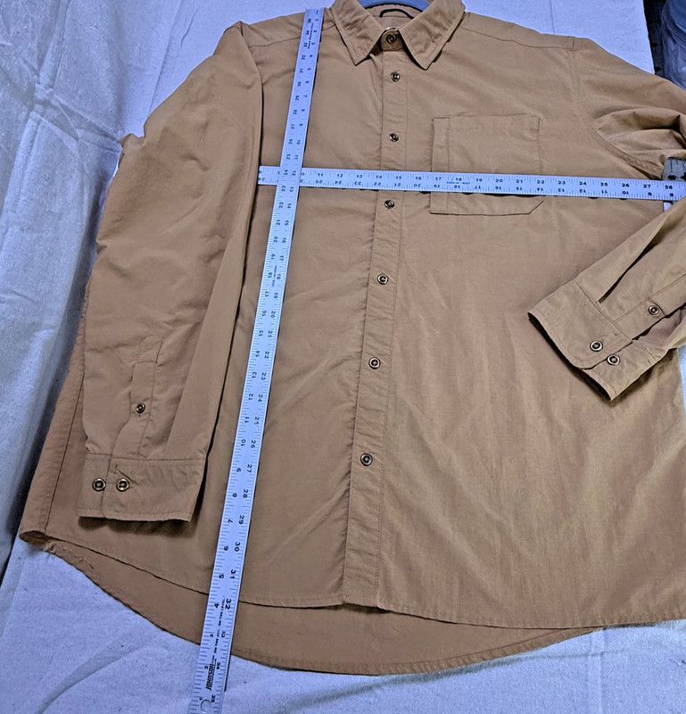 Swiss Tech Shirt Mens Sz XL (46-48) Copper Penny Performance L/S UPF 30 ButtonUp gallery