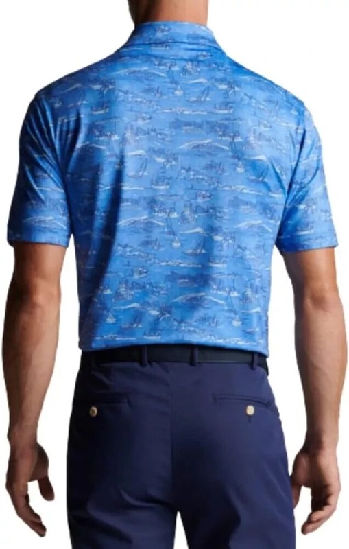 PETER MILLAR Summer Comfort Men’s Golf Polo Shirt Italian Escape Print -L - NWT gallery