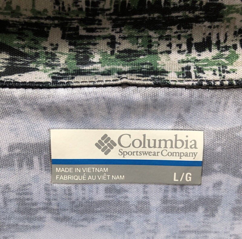 COLUMBIA PFG 1/4 Zip Digital Camo L/S Pullover OmniShade Fish Shirt Men's L gallery