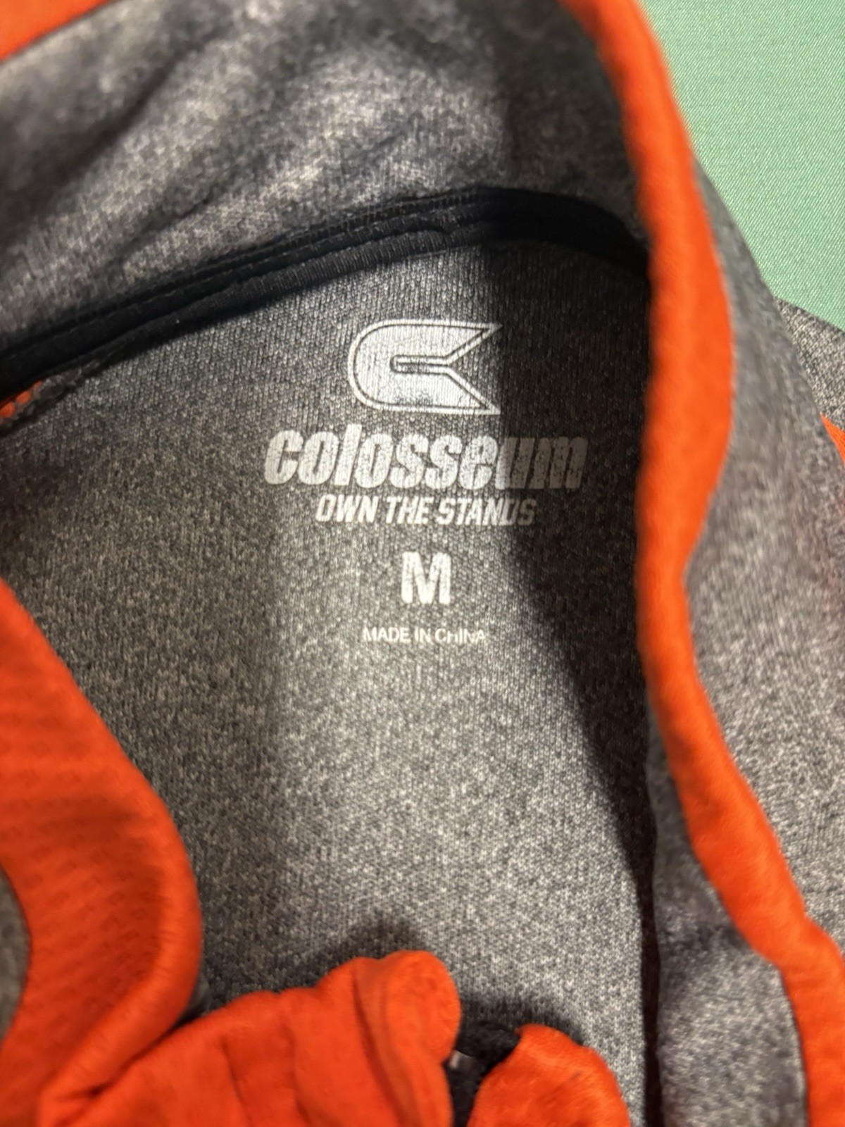 Orange/Grey Quarter Zip With Logo Size M gallery