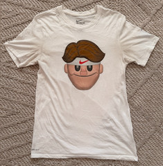 Rare Roger Federer Emoji Nike T-Shirt Medium Atheletic Cut