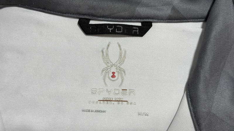 Spyder Pullover Mens Medium Orange Gray 1/4 Zip Long Sleeve Performance Top gallery