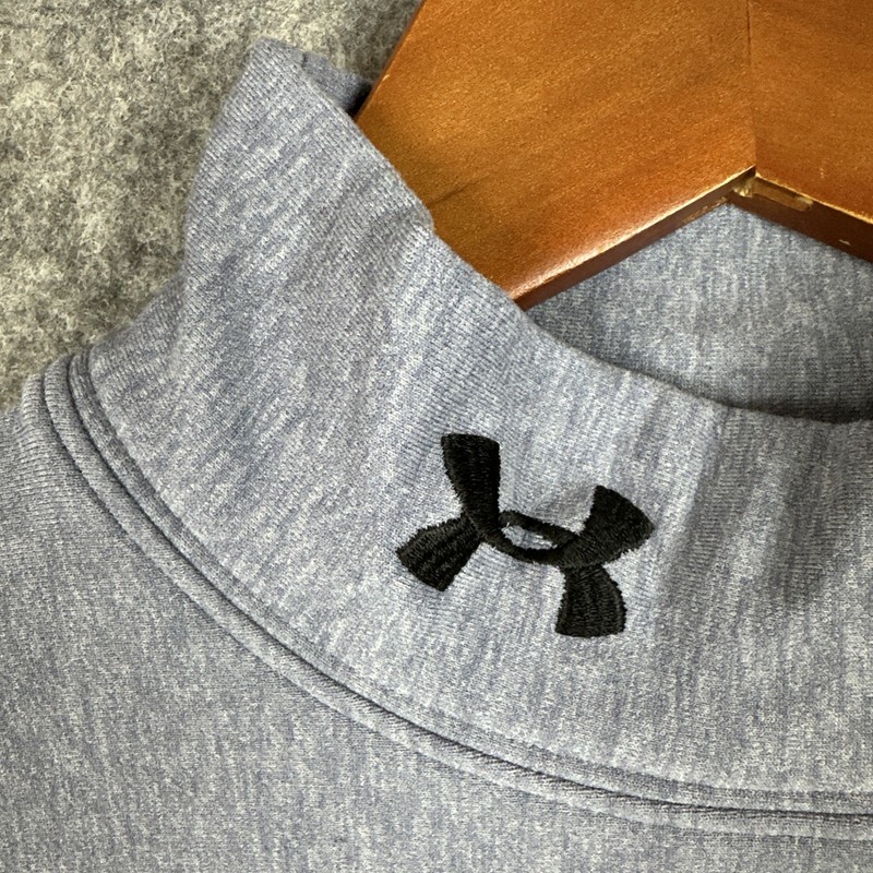 Under Armour Base Layer Compression Shirt Mens M Gray Warm Mock Neck Sports gallery