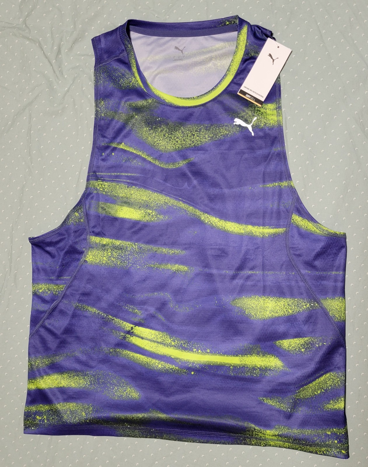 PUMA RUN Velocity dryCELL Running Singlet / Top Blue Crystal Men's Size Large gallery