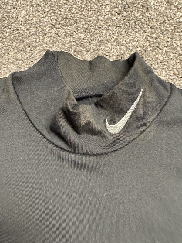 Nike Pro Combat Shirt Mens Black Dri-Fit Fleece Lined Fitted Mock Neck gallery
