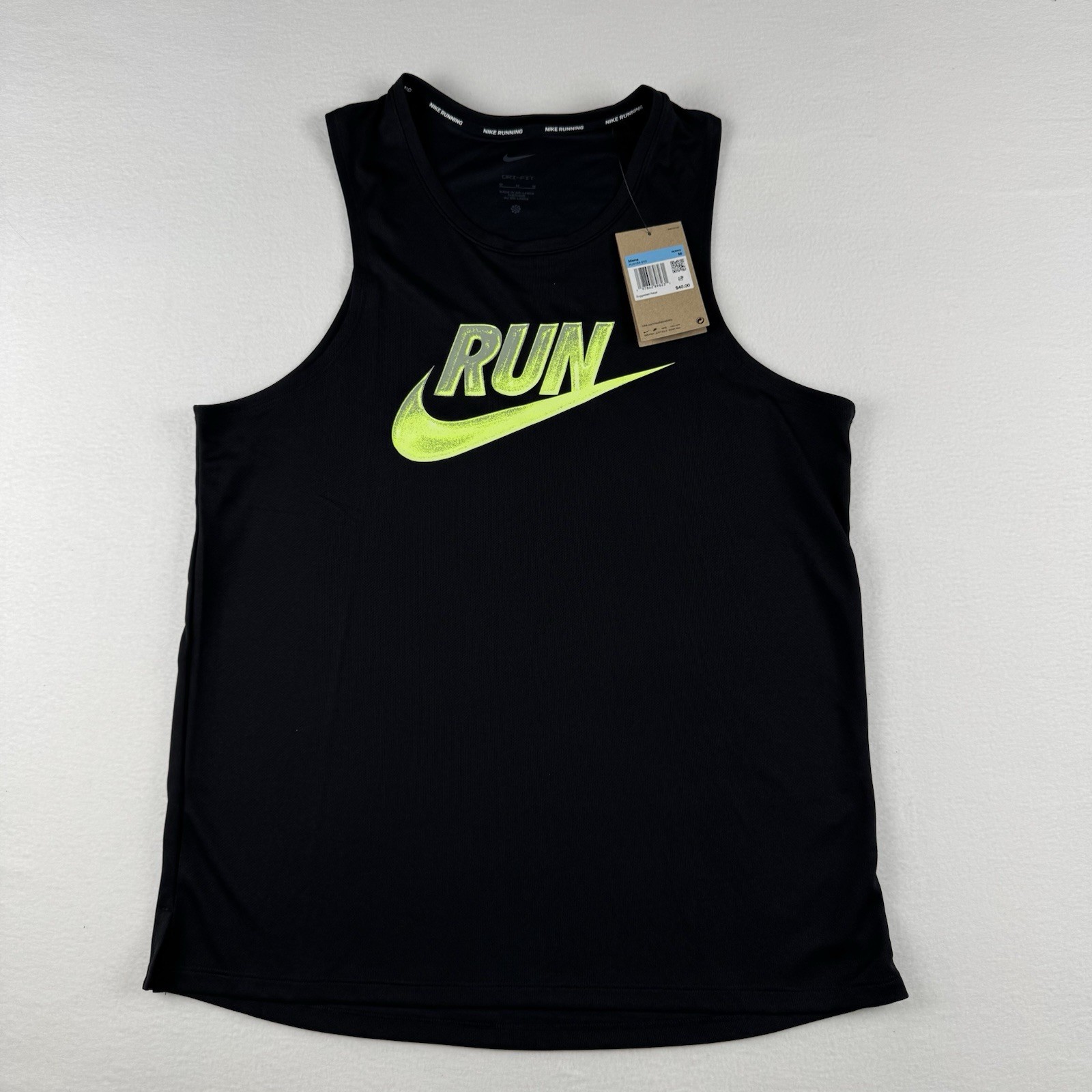Nike Swoosh Run Men’s Activewear Sleeveless Tank Shirt Black Medium gallery