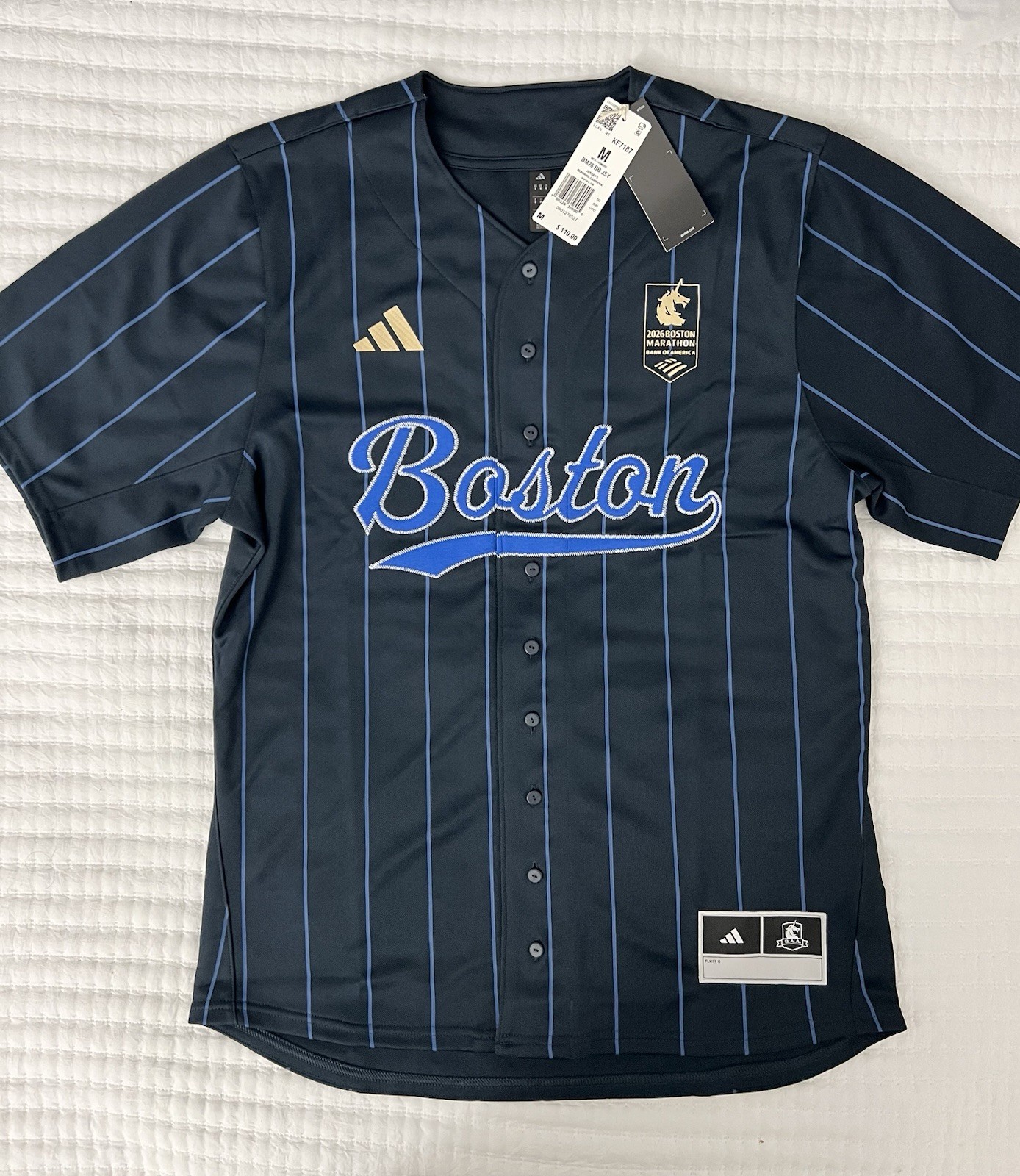 Adidas Boston Marathon 2026 130th Baseball Jersey Men’s Size Medium Limites Edi gallery