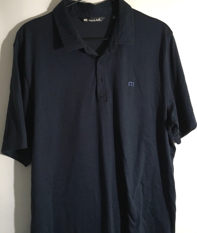 Travis Mathew Zinna 2.0 Golf Men's Size XL Indigo Blue Classic Logo Polo Shirt gallery