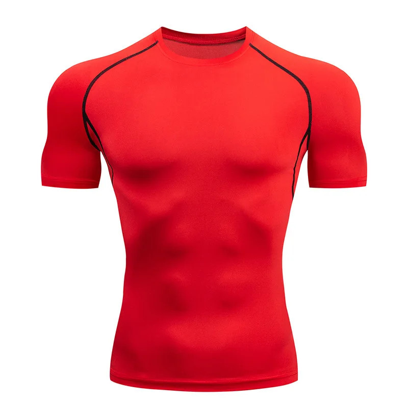 Men Compression Running T Shirt Fitness Tight Short Sleeve Tshirt Training gallery