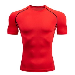 Men Compression Running T Shirt Fitness Tight Short Sleeve Tshirt Training