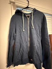 Basic Full Zip-Up Hoodie – Blue – Men’s Large