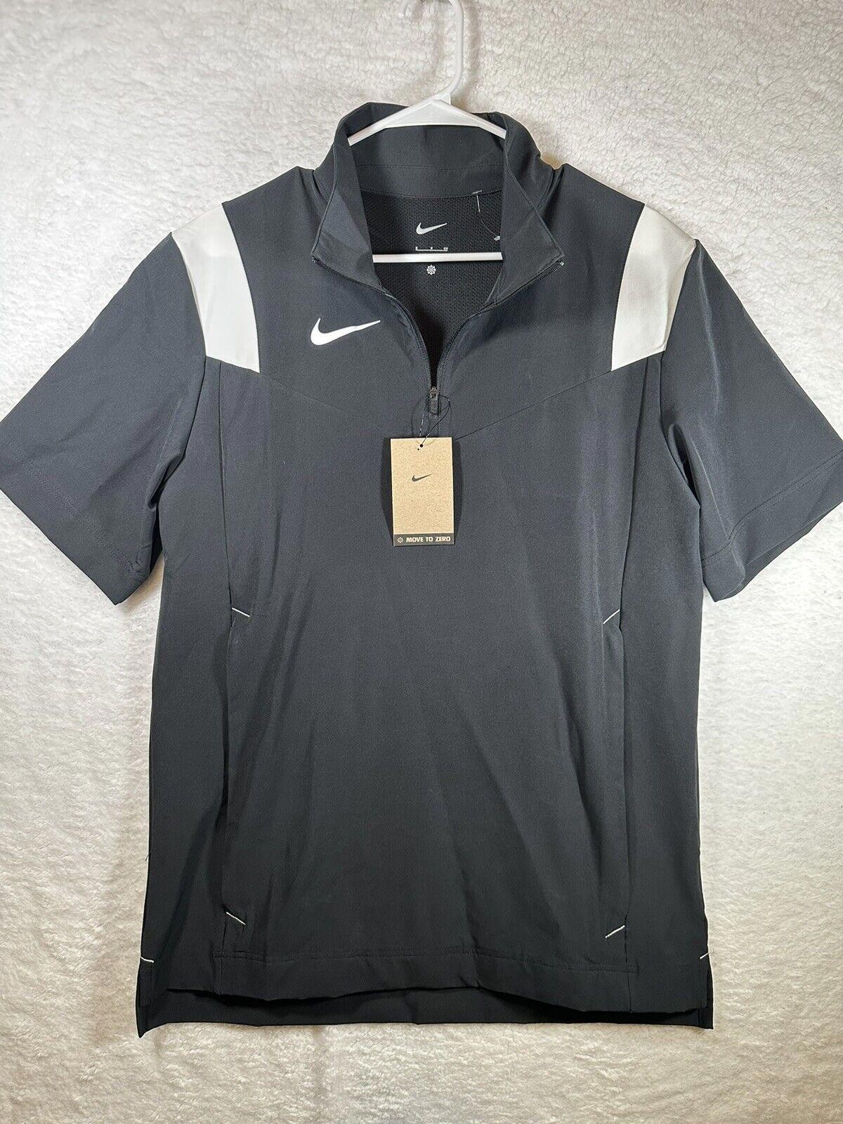 Nike Coach Performance Sideline Black Jacket Shirt Short Sleeve Mens Small gallery