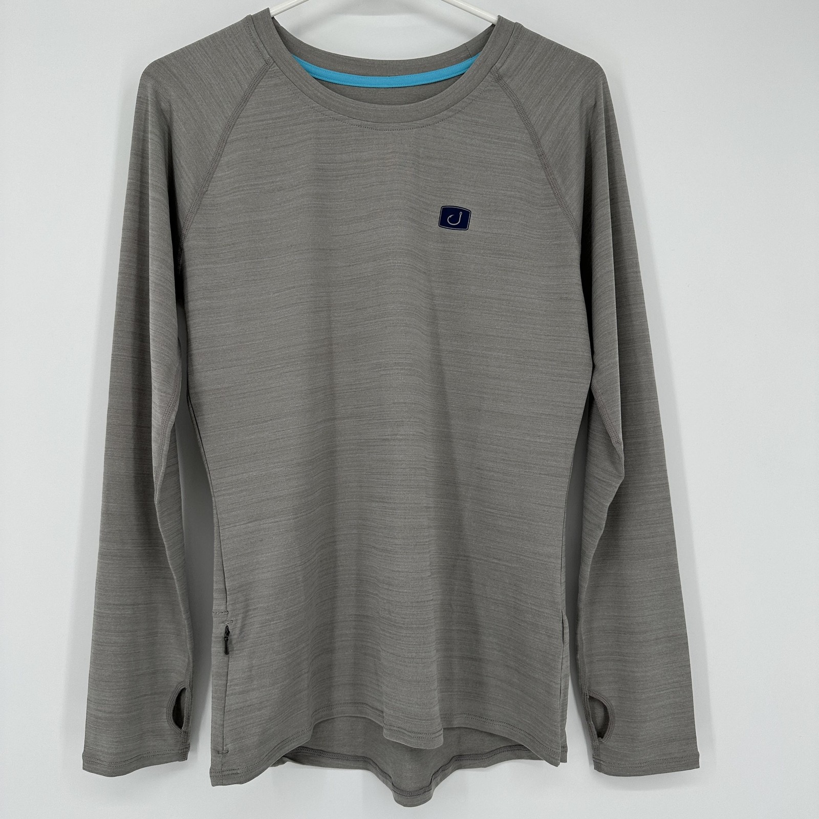 Avid Gear Pullover Shirt Mens Medium Gray Long Sleeve Lightweight Fishing UV gallery