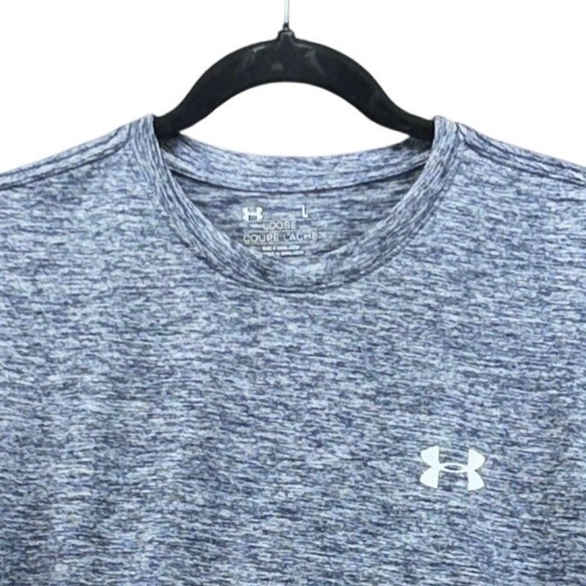 Under Armour Performance Shirt Large Heathered Loose Fit HeatGear Athletic Gym gallery