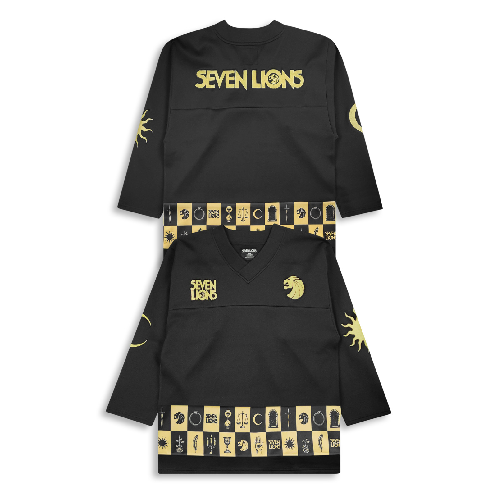 SEVEN LIONS - CHECKERED HOCKEY JERSEY Size M Medium EDM RAVE Festival gallery