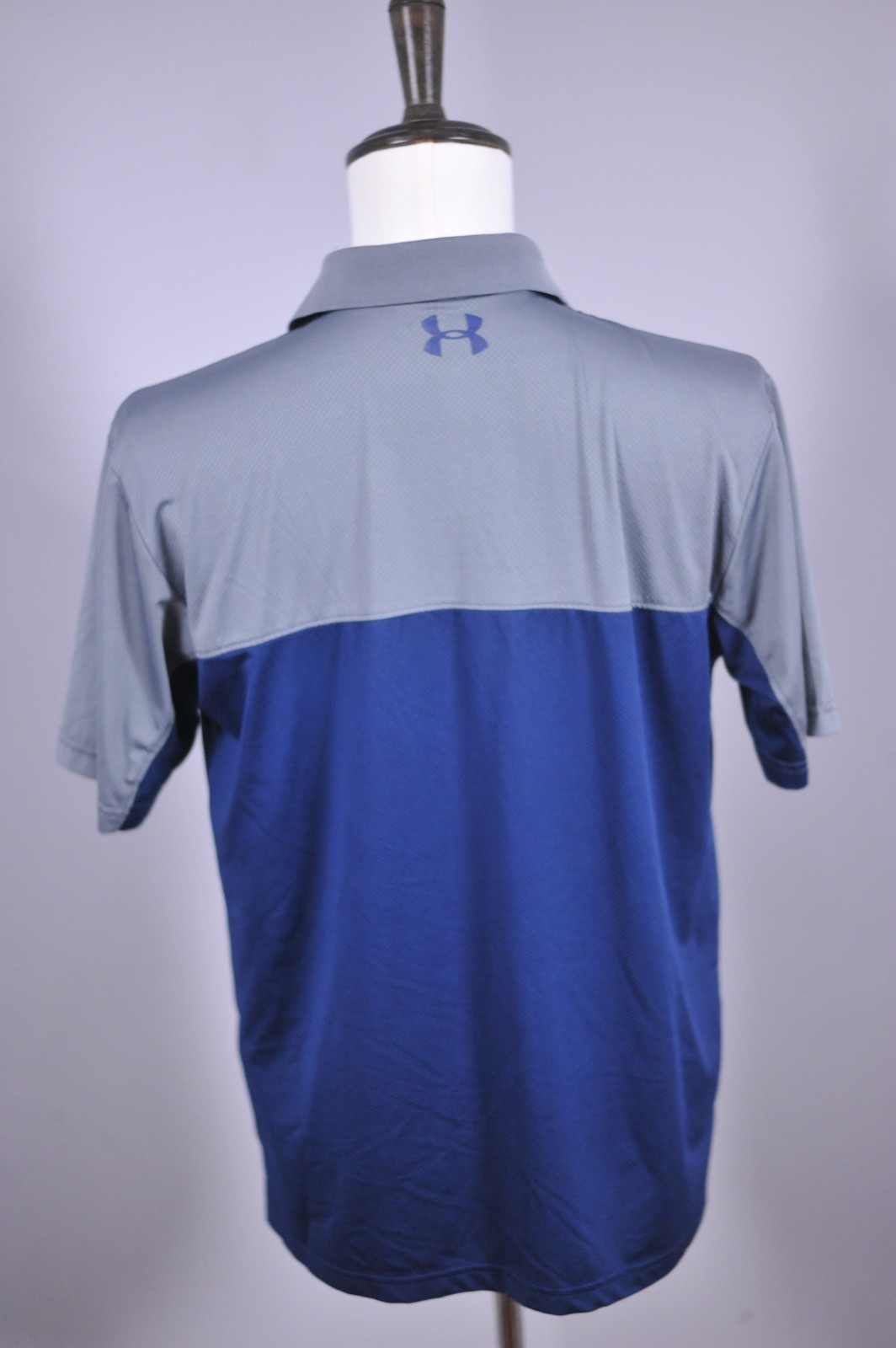 Under Armour Performance Golf Polo Shirt Gray Navy Men's Medium M gallery