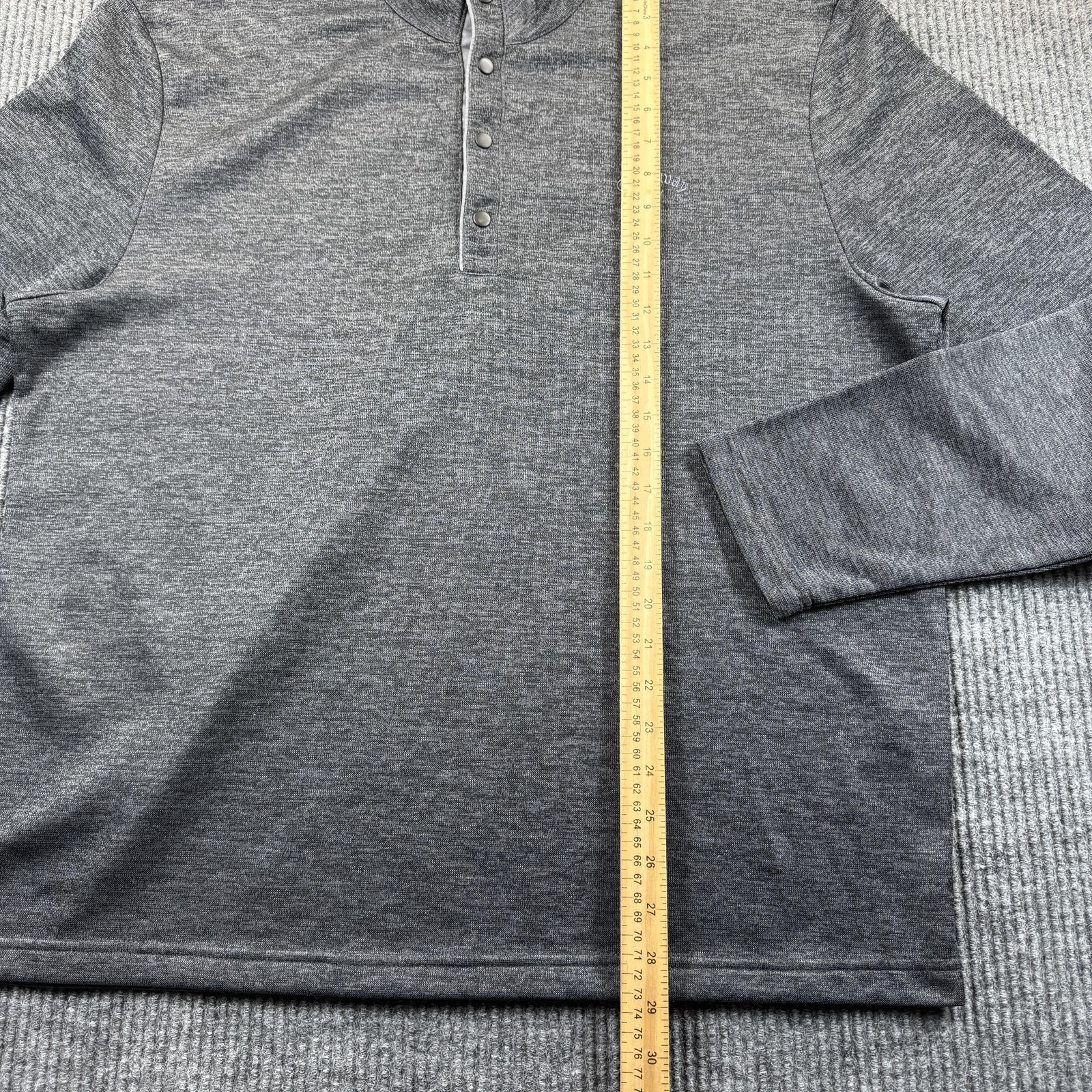 Callaway Pullover Mens XL Gray Snap Mock Neck Long Sleeve Performance Golf Shirt gallery