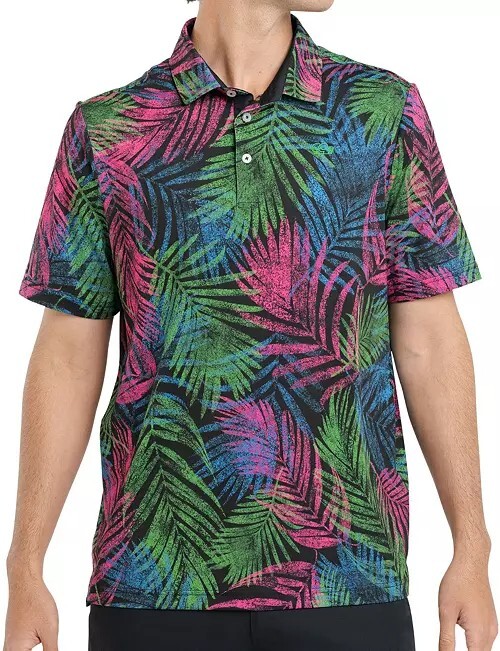 Good Good Golf Men's Night Palm Golf Structured Polo Shirt M $75