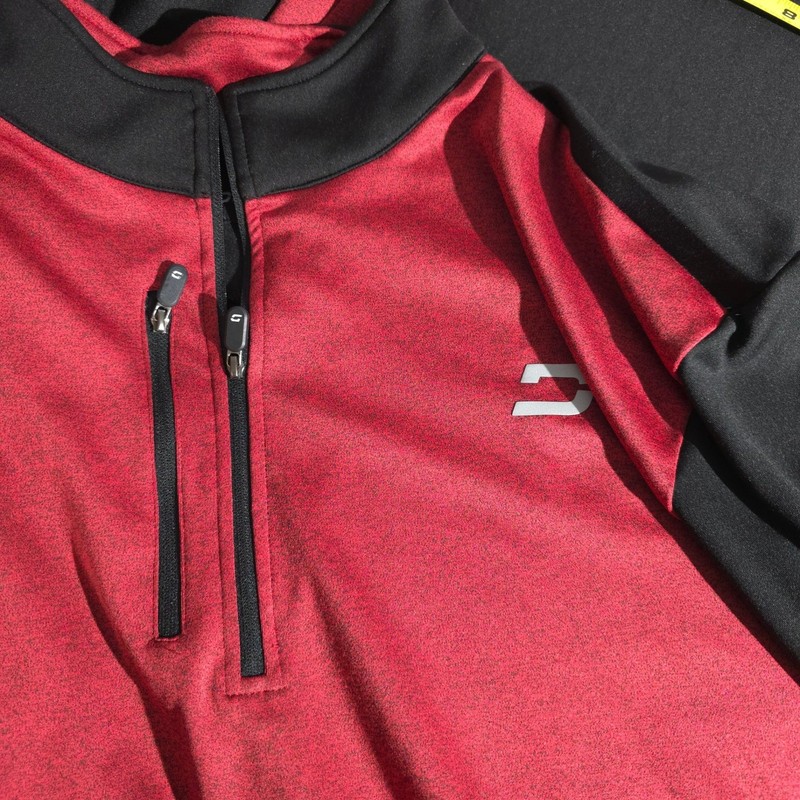 Druids 1/4 Zip Pullover Men 3XL Red Black Athletic Performance Long Sleeve Shirt gallery
