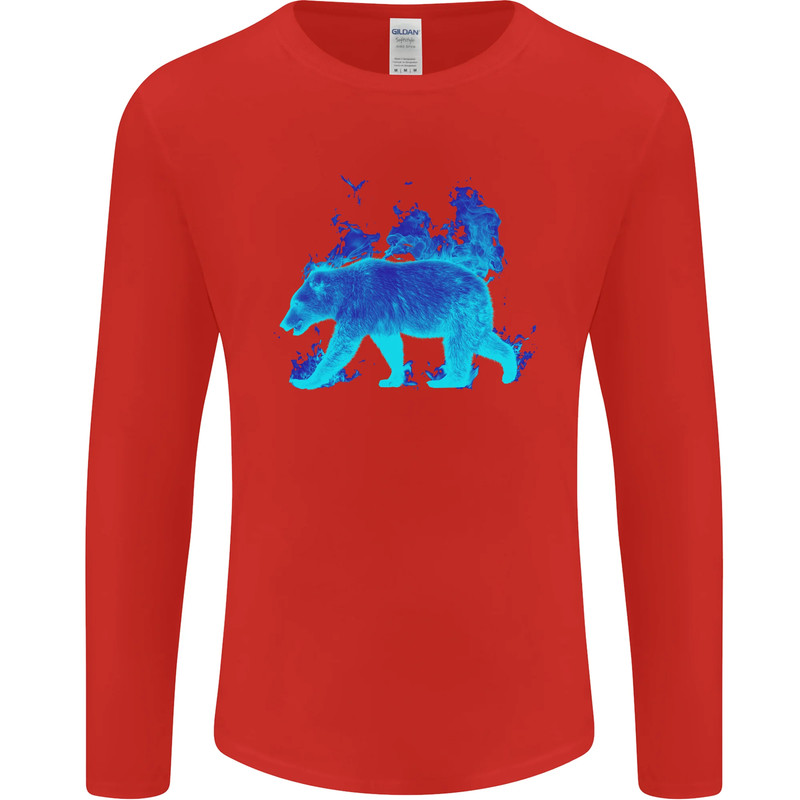 A Blue Flame Grizzly Bear Mens Long Sleeve T-Shirt gallery