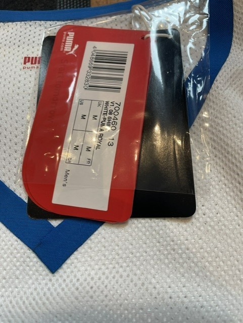 Men's Puma King Training Polyester Football/Gym White/Blue T-Shirt P1 RRP £29.99 gallery