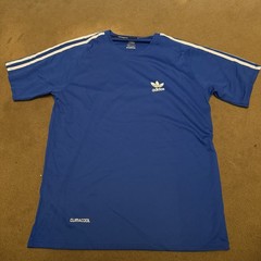 adidas ClimaCool Men’s M Blue/White Breathable Logo 3-Stripes Crew Tee