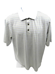 PEBBLE BEACH PERFORMANCE WHITE/GREEN/BLUE STRIPES SIZE L