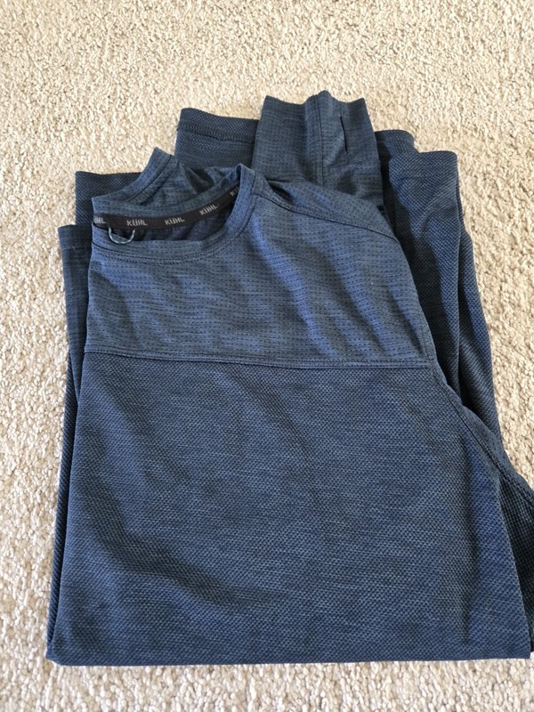 WOW! NEW! Kuhl Engineered Crew Pullover Men XL Shirt Blue UPF Long Sleeve gallery