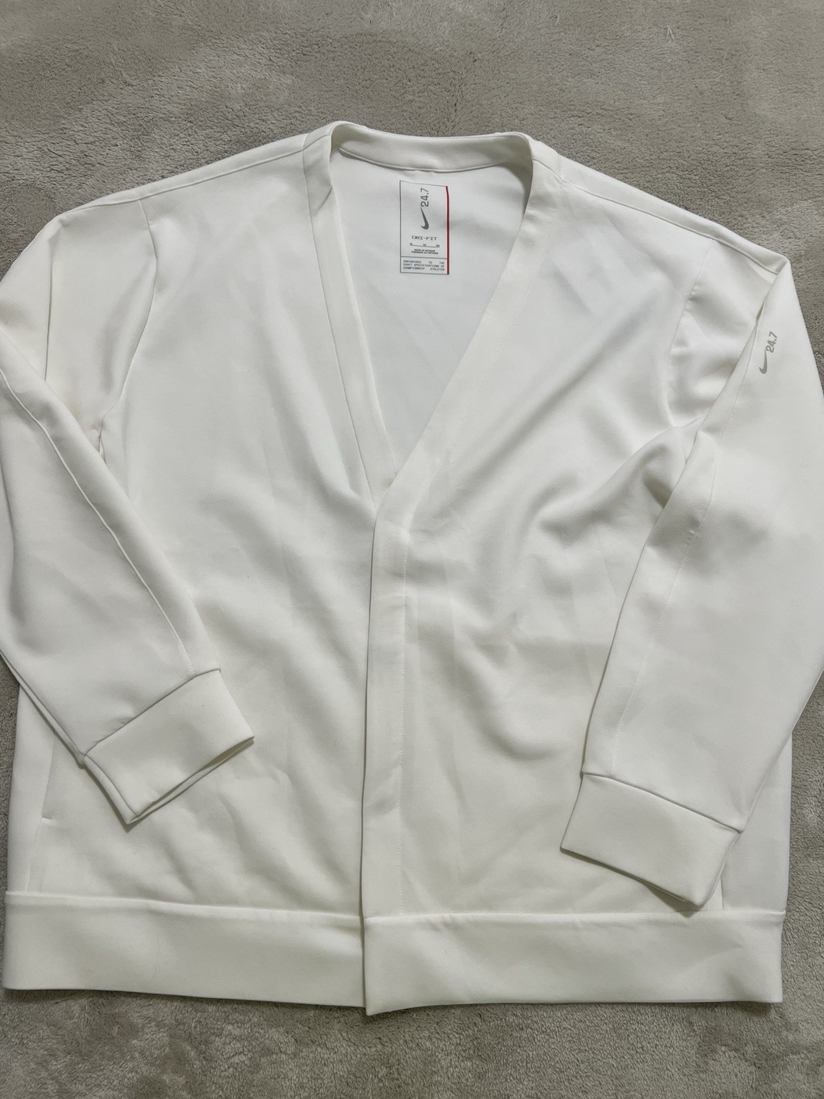 New Nike 24.7 Impossibly Soft Cardigan Top WHITE CREAM HQ6948-133 Men’s XL gallery