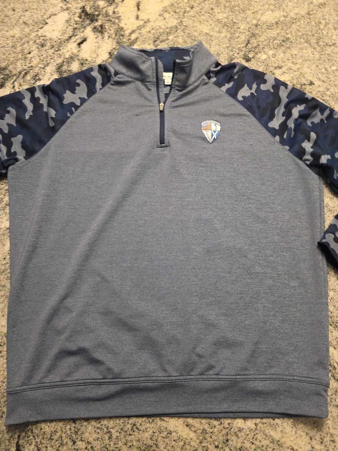 Peter Millar Crown Golf Sport Large Blue Performance 1/4 Zip Dalhouse CC P39 gallery