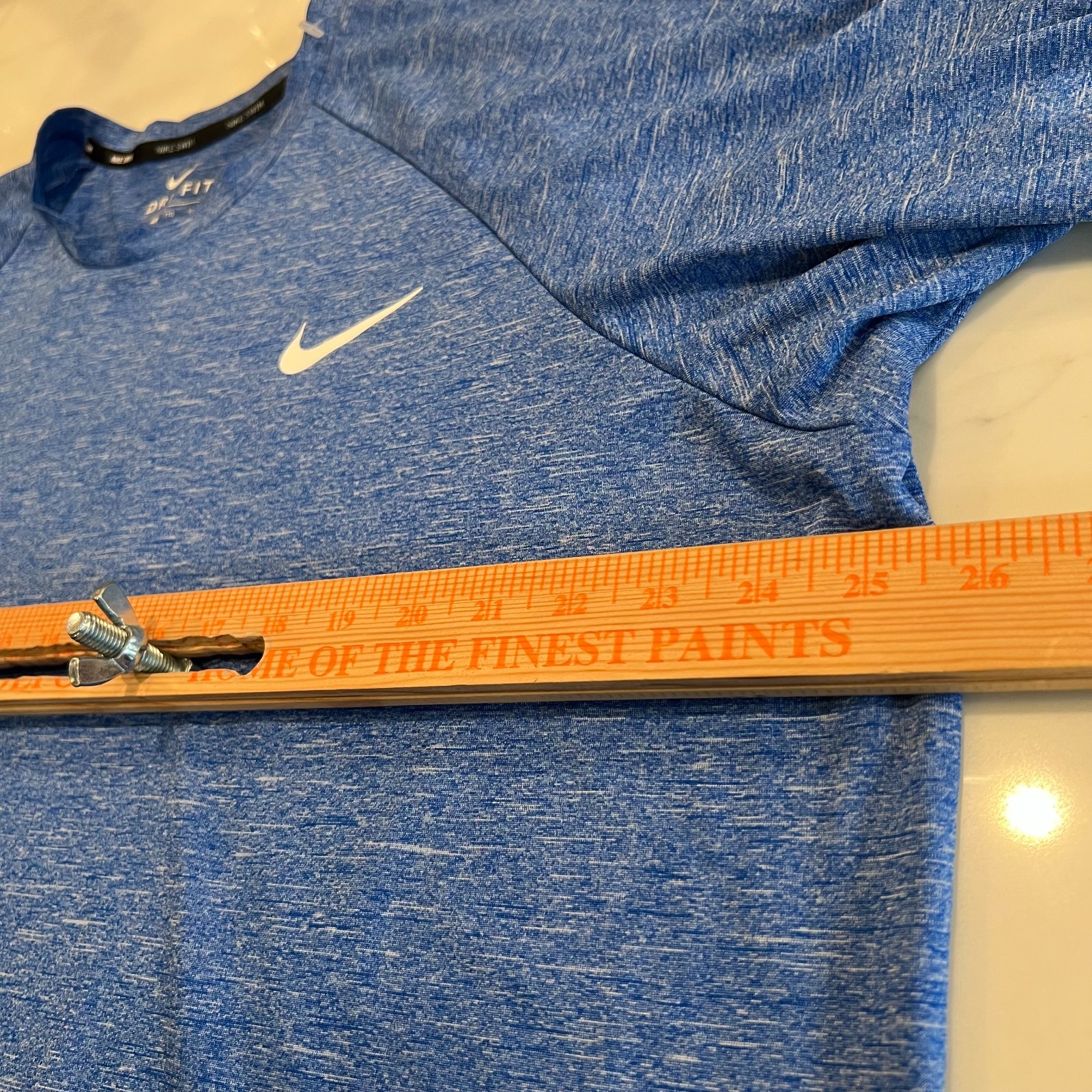 Nike Swim Men's Heather Blue Long Sleeve Performance Dri-Fit Shirt Size XXL gallery