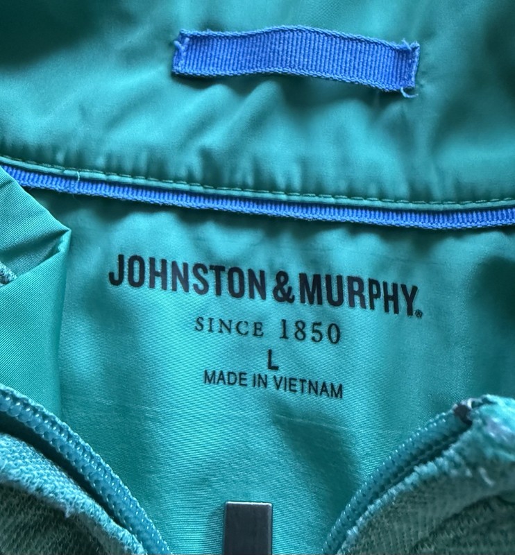 Johnston & Murphy 1/4 Performance Pullover Shirt Mens L Green MODAL Golf Stretch gallery