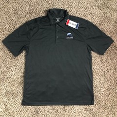 NEW Clique Iron Horse Golf Men Sz 2XL Gray Polo Shirt S/S Texas Railroad Course