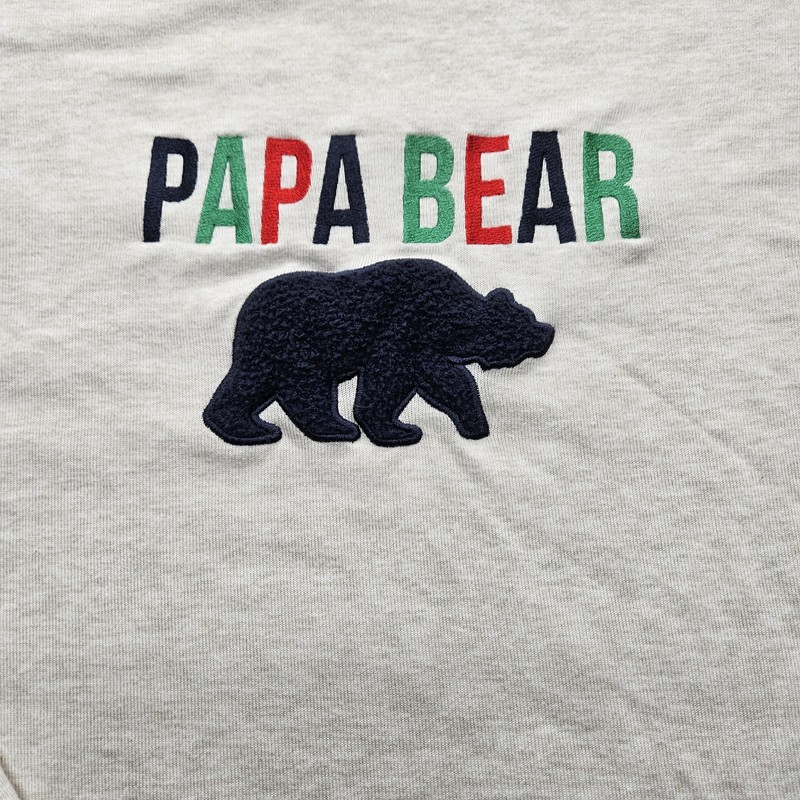 Dearfoams Men's 2XL Black & White Papa Bear Round Neck Long Sleeves gallery